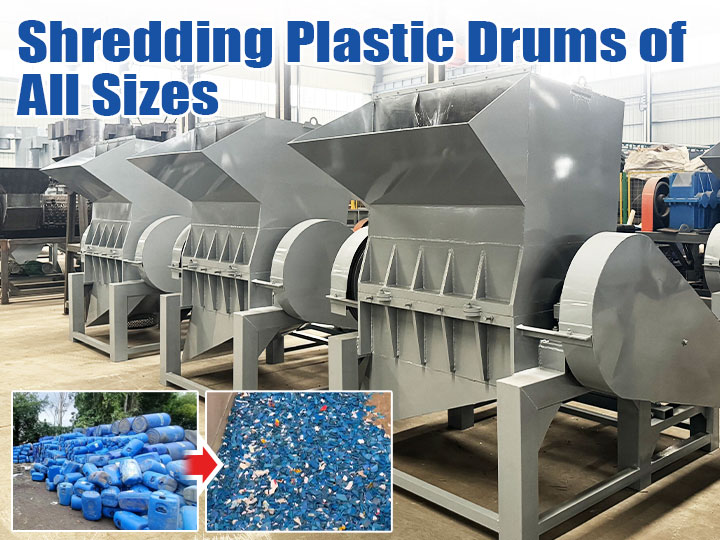 Blue HDPE Drum Recycling Crushing Video