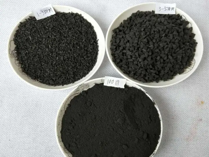 rubber powder with different sizes